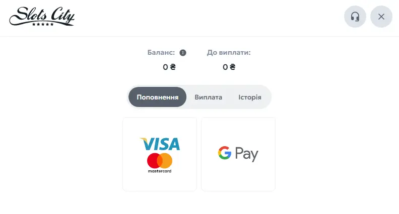 Apple Pay в качестве метода депозита встречается редко. В основном предлагаются VISA, Mastercard и Google Pay