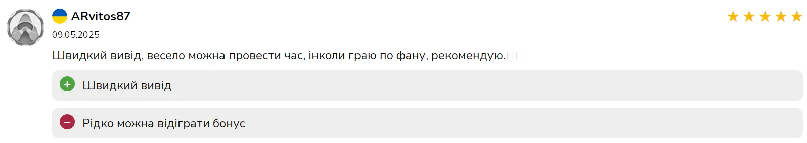 Отзыв игрока с ником ARvitos87